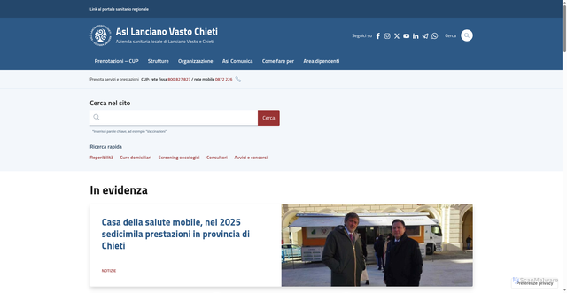 Security scan screenshot of https://www.asl2abruzzo.it/