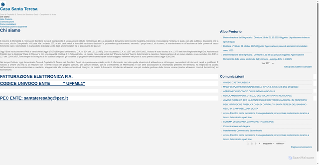 Security scan screenshot of https://www.casasantateresa.it/