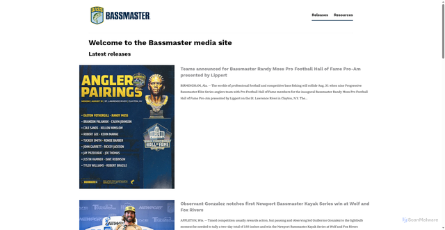 Security scan screenshot of bassmastermedia.com
