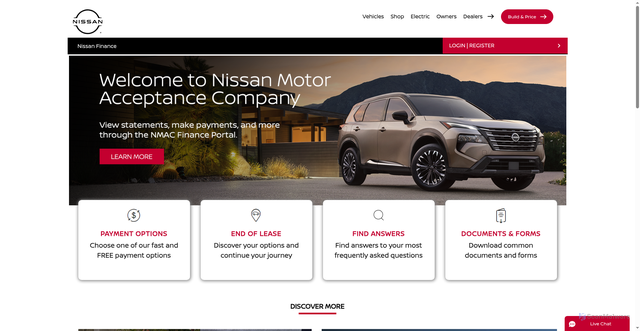 Security scan screenshot of https://www.nissanfinance.com