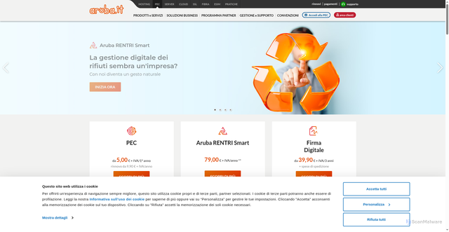 Security scan screenshot of https://murgiasviluppo@pec.it