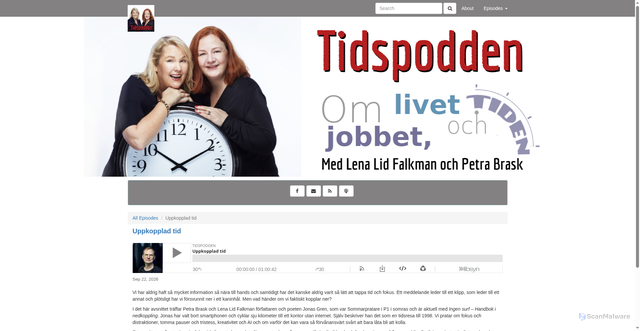 Security scan screenshot of https://tidspodden.libsyn.com/uppkopplad-tid