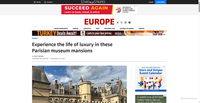 Security scan screenshot of https://europe.stripes.com/travel/france/museum-mansions-paris.html