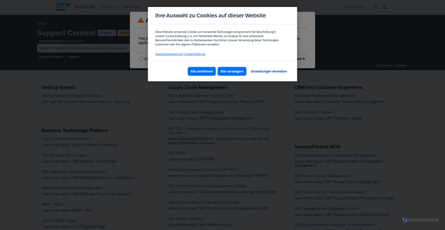Security scan screenshot of https://wiki.scn.sap.com