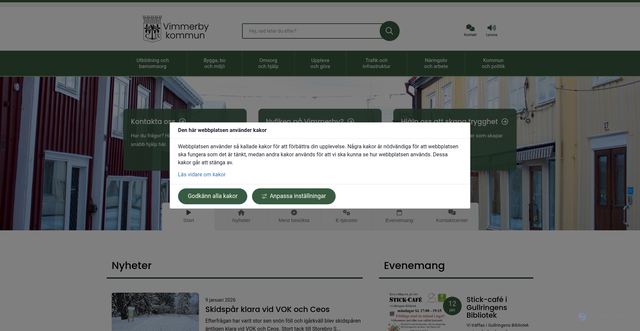 Security scan screenshot of https://www.vimmerby.se/