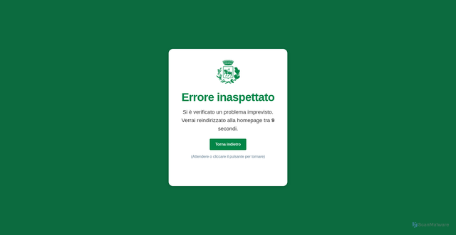 Security scan screenshot of https://www.comune.montanera.cn.it/error.html