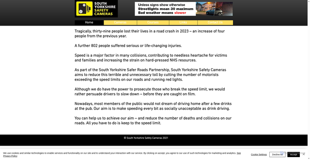 Security scan screenshot of https://www.safetycamera.org/