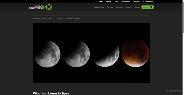 Security scan screenshot of https://kielderobservatory.org/news/latest-news/231-what-is-a-lunar-eclipse