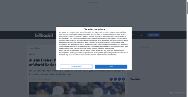 Security scan screenshot of https://ca.billboard.com/culture/justin-bieber-world-series-game