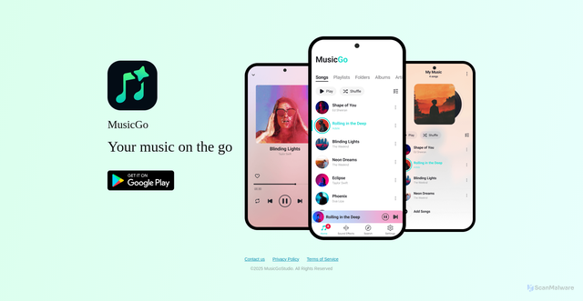 Security scan screenshot of https://musicgostudio.com