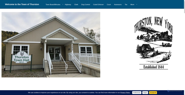 Security scan screenshot of https://townofthurstonny.gov/