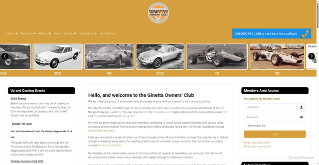 Security scan screenshot of https://www.ginetta.org