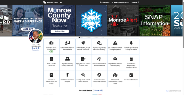 Security scan screenshot of https://www.monroecounty.gov/