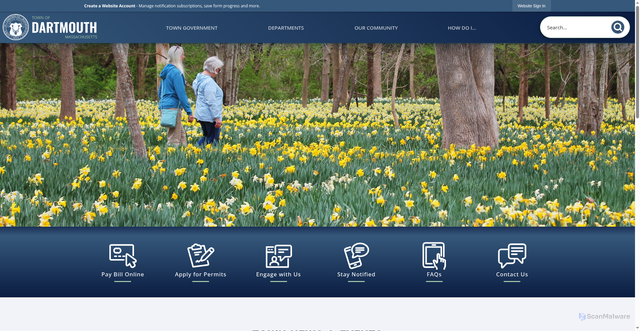 Security scan screenshot of https://www.dartmouthma.gov/