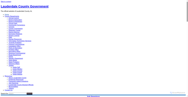 Security scan screenshot of https://lauderdalecountyal.gov/