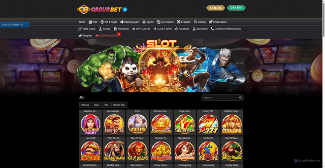 Security scan screenshot of https://cagurbetnatal.top/desktop/game/slot/jili