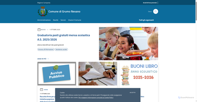 Security scan screenshot of https://www.comune.grumonevano.na.it/it