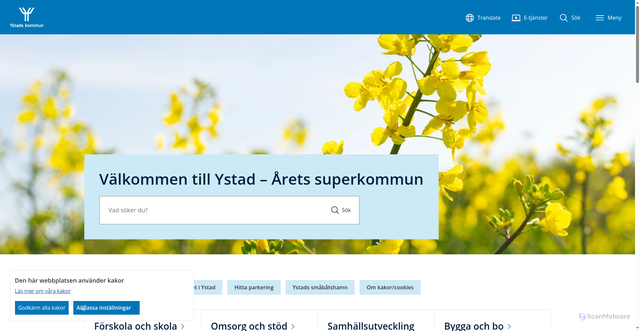 Security scan screenshot of http://www.ystad.se