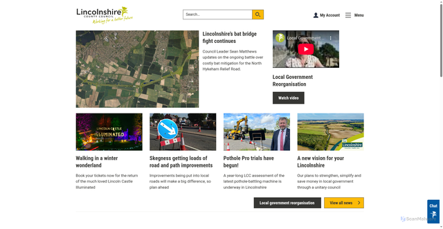 Security scan screenshot of https://www.lincolnshire.gov.uk/