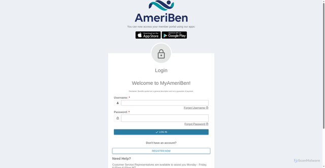 Security scan screenshot of https://secure.myameriben.com