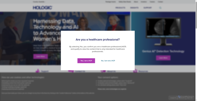 Security scan screenshot of https://hologic.com.au