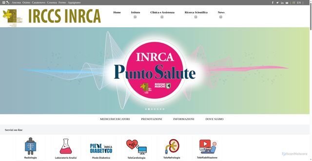 Security scan screenshot of https://www.inrca.it/inrca/