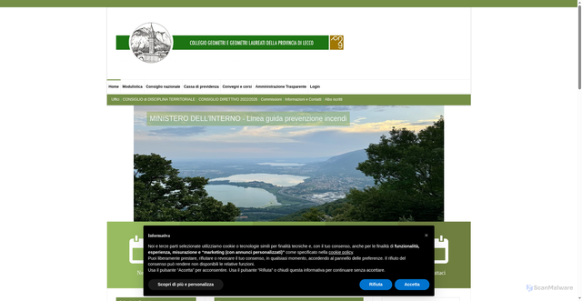 Security scan screenshot of https://www.geometri.lecco.it/