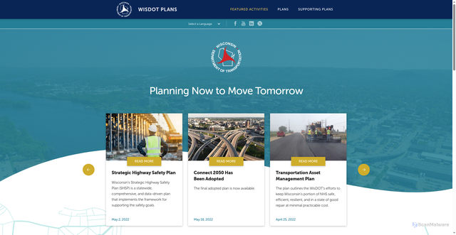 Security scan screenshot of https://www.wisdotplans.gov/