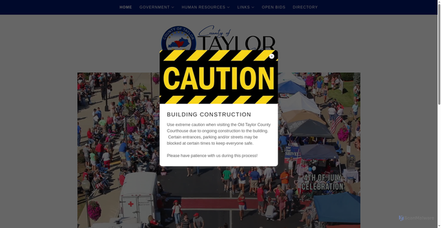 Security scan screenshot of https://taylorcountyky.gov/