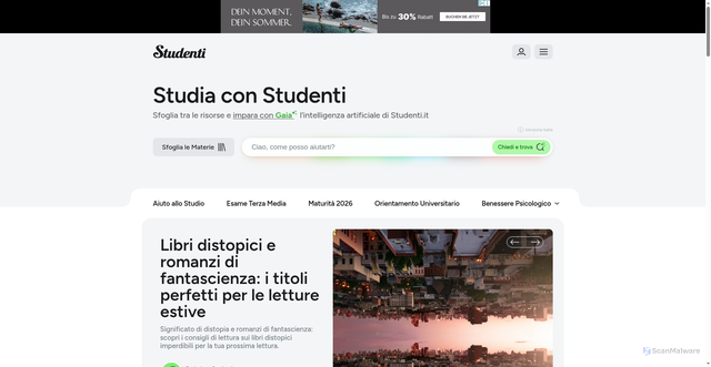 Security scan screenshot of https://www.studenti.it