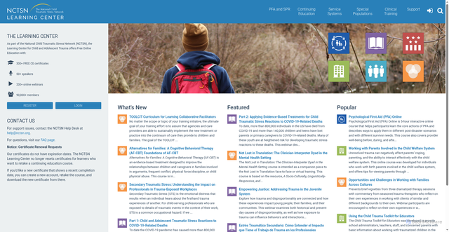 Security scan screenshot of https://learn.nctsn.org