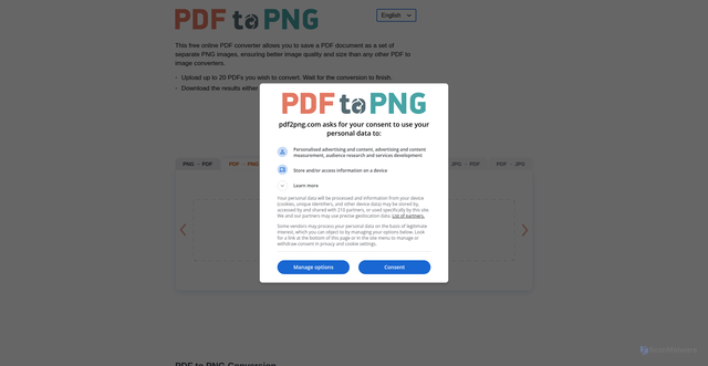Security scan screenshot of https://pdf2png.com