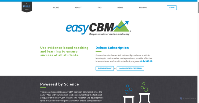 Security scan screenshot of https://www.easycbm.com