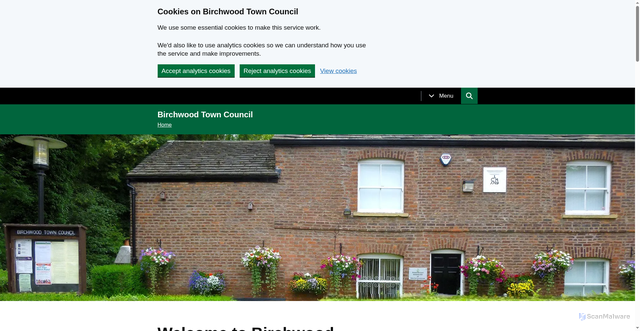 Security scan screenshot of http://www.birchwoodtowncouncil.org.uk/