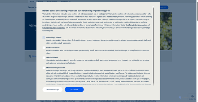 Security scan screenshot of https://danskebank.se