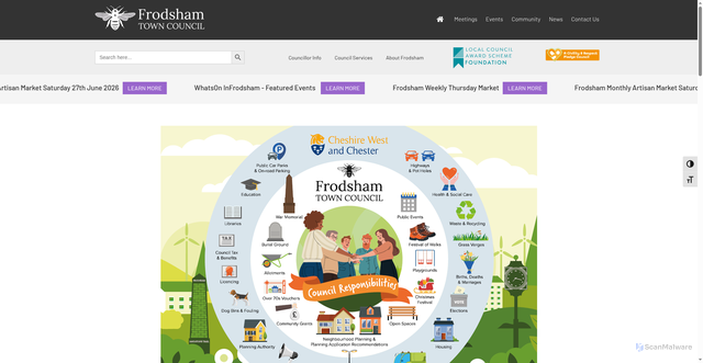 Security scan screenshot of http://www.frodsham.gov.uk