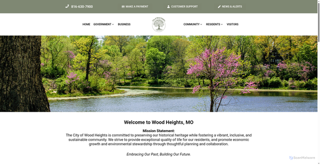 Security scan screenshot of https://woodheights-mo.gov/