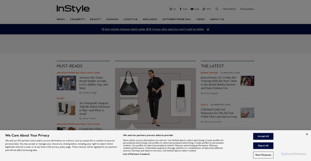 Security scan screenshot of https://links.instyle.com