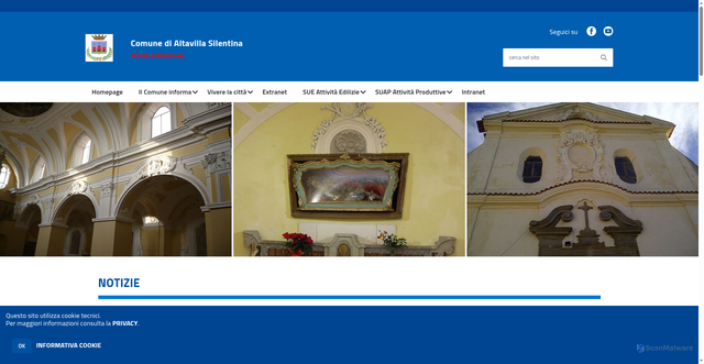 Security scan screenshot of https://www.comune.altavillasilentina.sa.it/hh/index.php