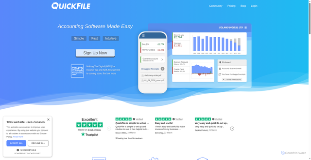 Security scan screenshot of https://quickfile.co.uk