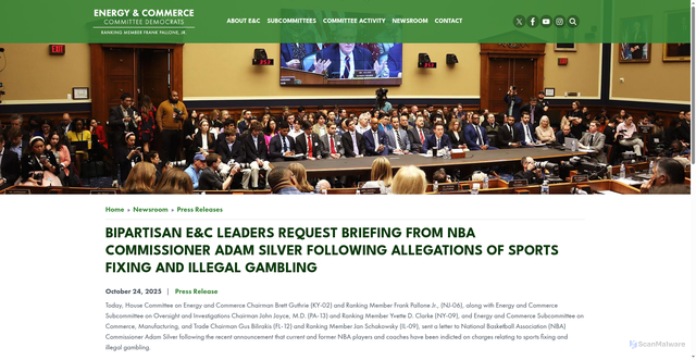 Security scan screenshot of http://democrats-energycommerce.house.gov/media/press-releases/bipartisan-ec-leaders-request-briefing-nba-commissioner-adam-silver-following