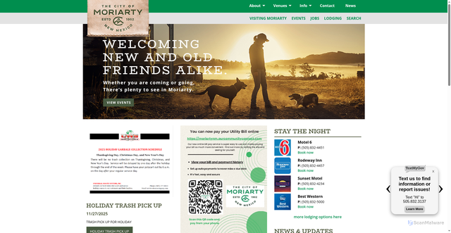 Security scan screenshot of https://www.cityofmoriarty.org/
