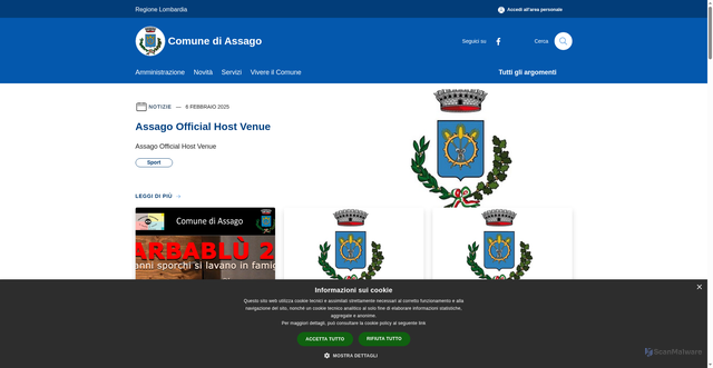 Security scan screenshot of https://www.comune.assago.mi.it/it