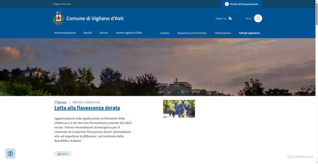 Security scan screenshot of https://www.comune.vigliano.at.it
