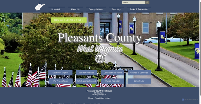 Security scan screenshot of https://www.pleasantscountywv.gov/
