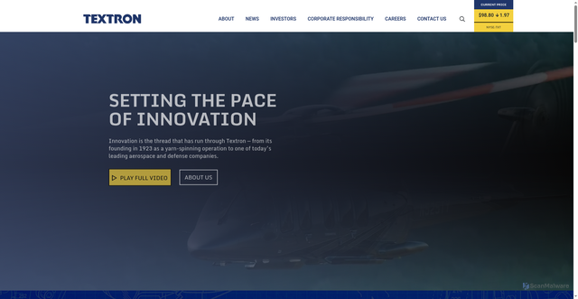Security scan screenshot of https://textron.com