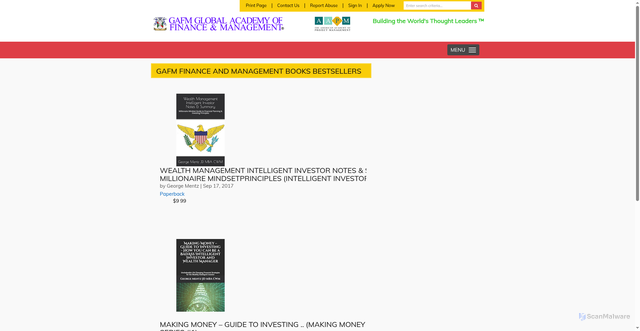 Security scan screenshot of https://www.gafm.com/page/books