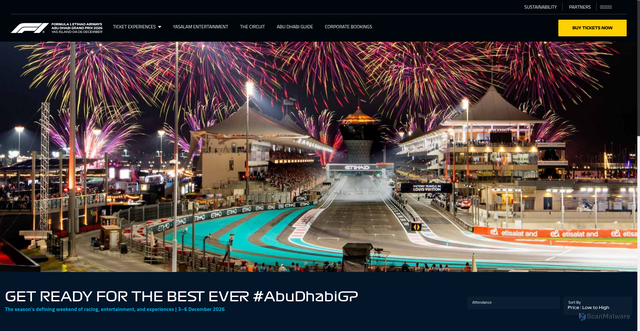 Security scan screenshot of https://www.abudhabigp.com/en/formula1/tickets-2026