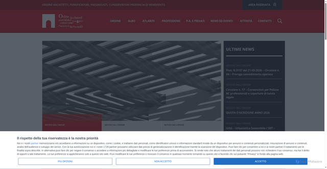 Security scan screenshot of https://www.ordinearchitetti.bn.it
