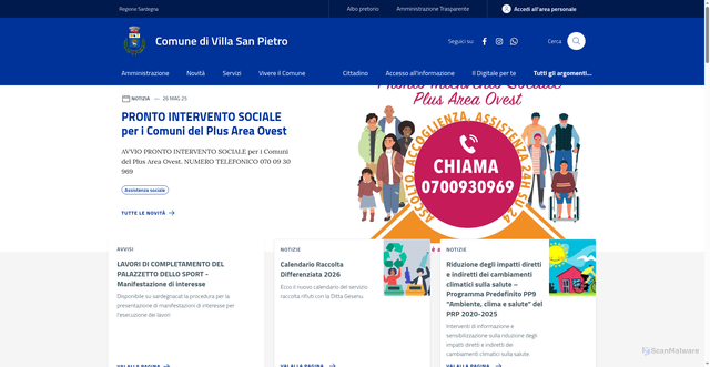 Security scan screenshot of https://www.comune.villasanpietro.ca.it/